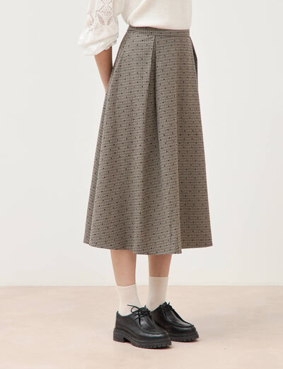 Jupe taille haute gris femme