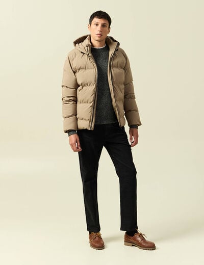 Pull manches longues col rond noir homme
