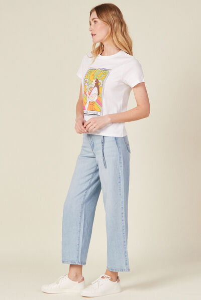 T-shirt manches courtes blanc femme