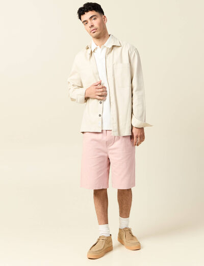 Bermuda droit rose pastel homme