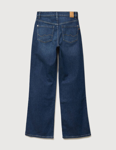 Jeans large taille haute denim brut femme