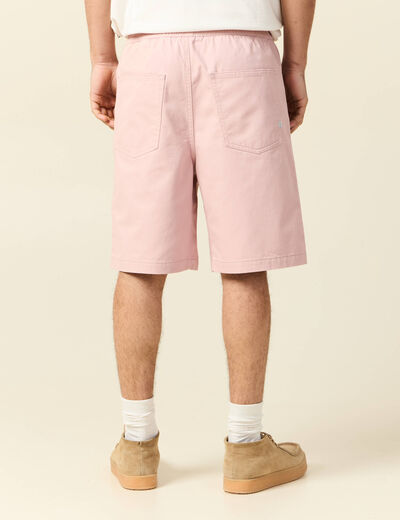 Bermuda droit rose pastel homme