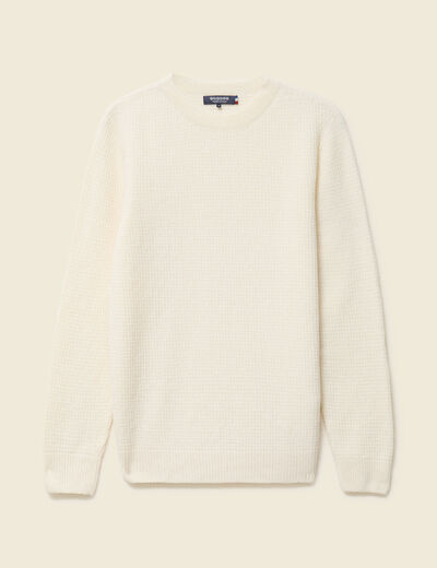 Pull manches longues fabriqu&eacute; en France ecru homme