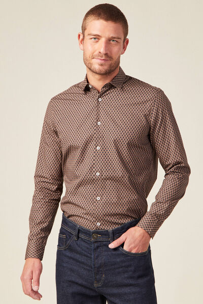 Chemise éco-responsable marron homme