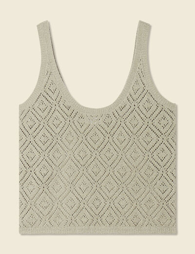 Pull débardeur éco-responsable vert kaki femme