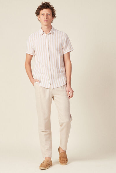 Pantalon chino à coulisse ecru homme