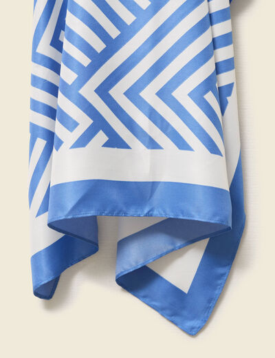 Foulard satin&eacute; bleu ciel femme