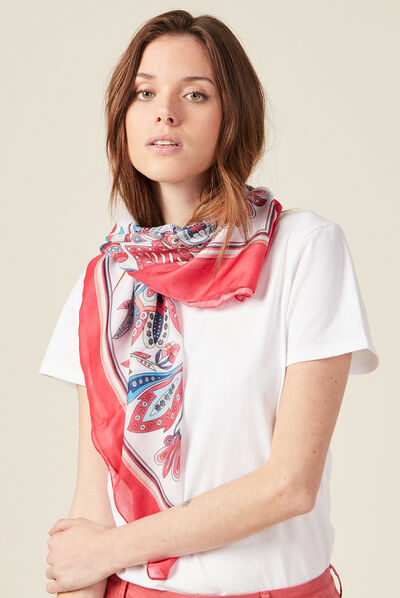 Foulard rose fushia femme