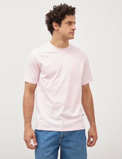T-shirt en coton manches courtes rose homme