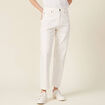 Jeans straight 5 poches denim blanc femme