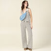 Pantalon large en tricot blanc femme