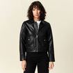 Blouson simili cuir noir femme