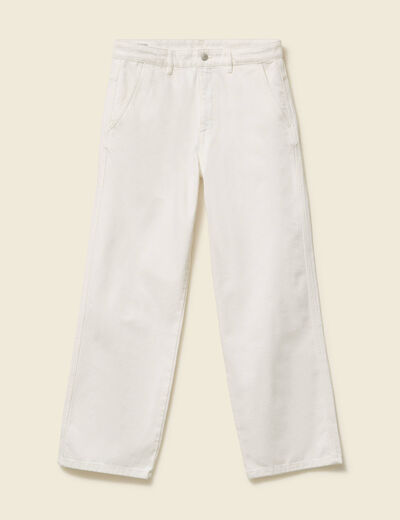Jeans loose longueur 32 en coton denim blanc homme
