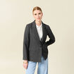 Veste blazer ajustée gris foncé femme