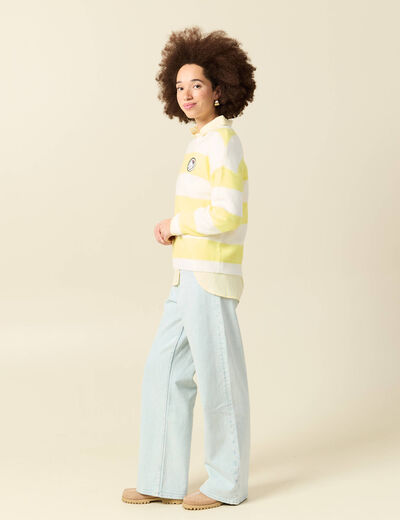 Pull col rond Atelier Beguin x Bonobo jaune femme