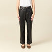 Pantalon taille haute similicuir noir femme