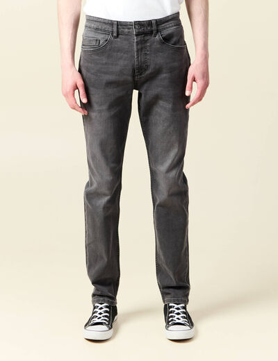 Jeans slim 5 poches denim gris homme
