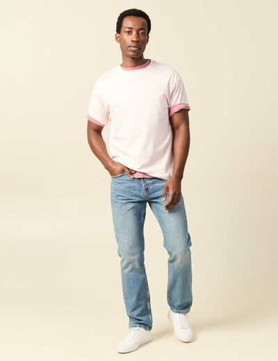 T-shirt manches courtes rose clair homme