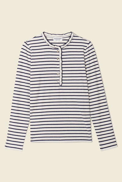 T-shirt manches longues ecru femme