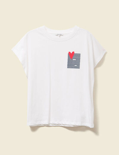 T-shirt manches courtes blanc femme