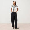 Pantalon coupe regular noir femme