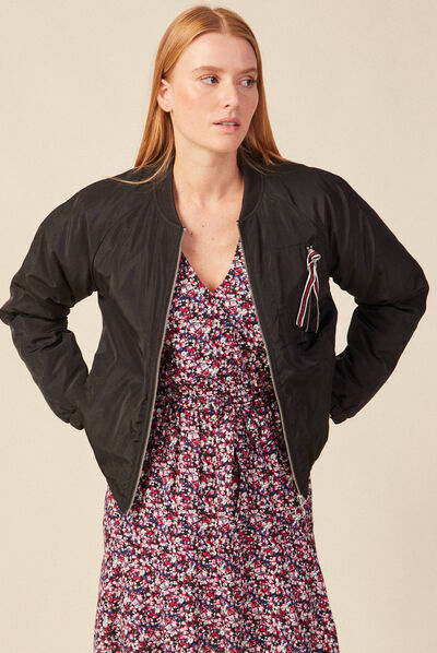 Veste bomber éco-responsable noir femme