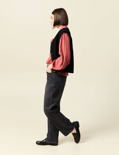 Gilet sans manches r&eacute;versible noir femme