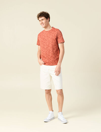 T-shirt manches courtes marron cognac homme