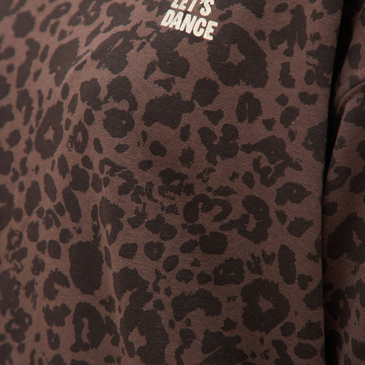 Sweat col rond manches longues marron chocolat femme