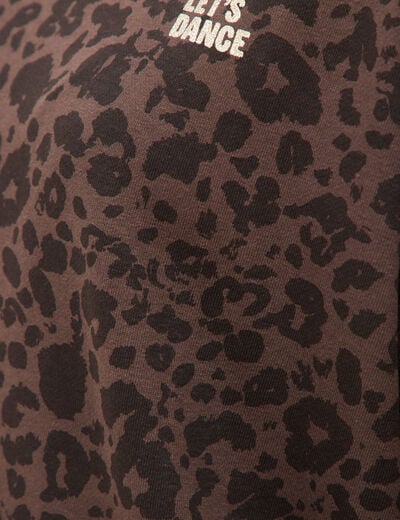 Sweat col rond manches longues marron chocolat femme