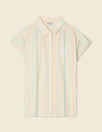 Blouse manches courtes blanc femme