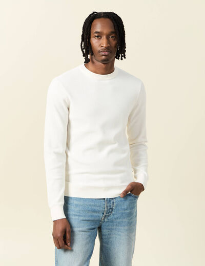 Pull éco-responsable ecru homme