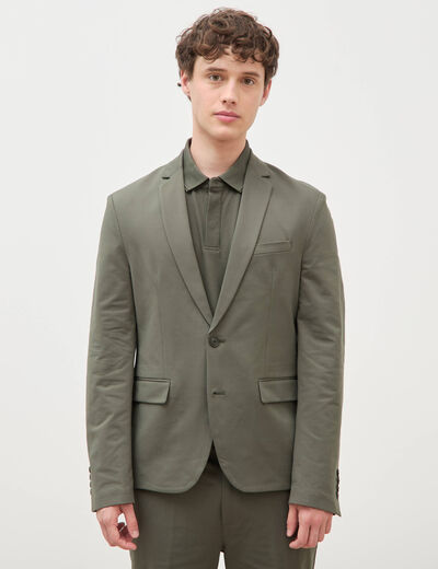 Veste blazer stretch vert fonc&eacute; homme