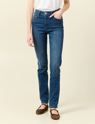 Jeans slim taille haute denim stone femme