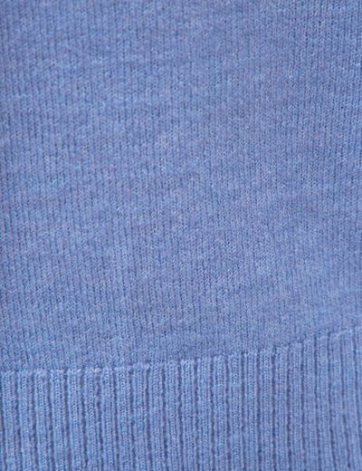 Pull col rond manches longues bleu clair femme