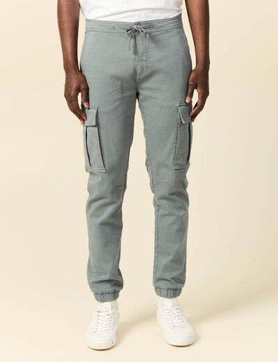 Pantalon battle bas resserré bleu gris homme