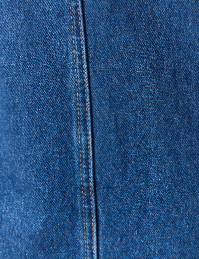 Robe en jeans col v à bretelles denim stone femme