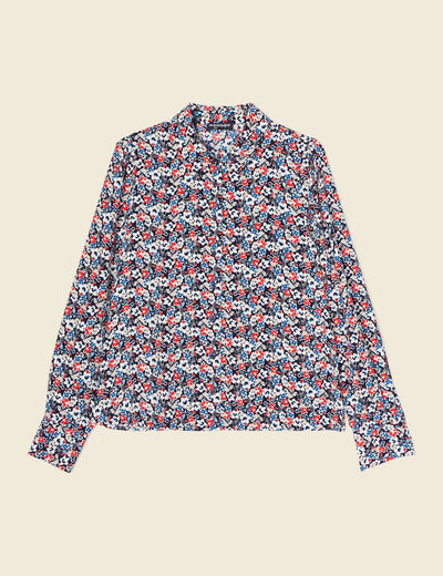 Chemise éco-responsable bleu marine femme