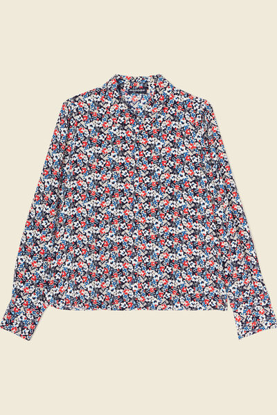 Chemise éco-responsable bleu marine femme