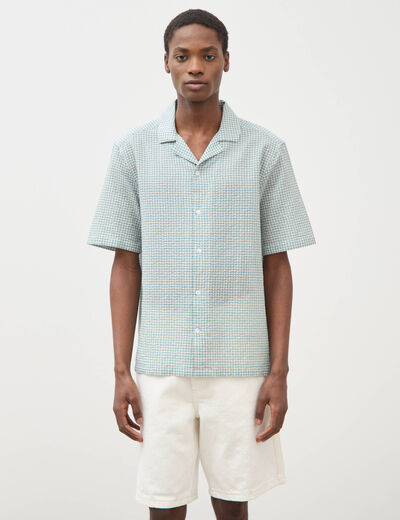 Chemise boyfriend manches courtes vert clair homme