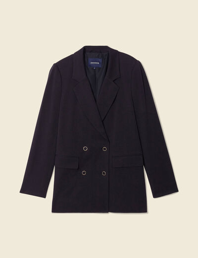 Veste blazer double boutonnage noir femme