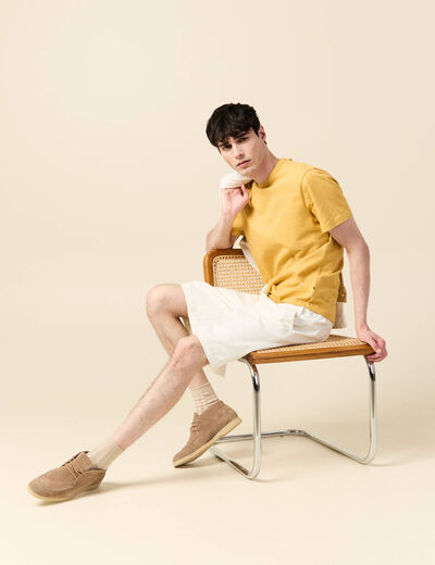 T-shirt manches courtes jaune moutarde homme