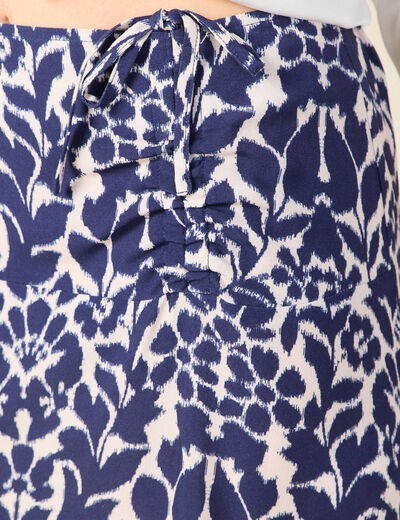 Jupe longue portefeuille bleu marine femme