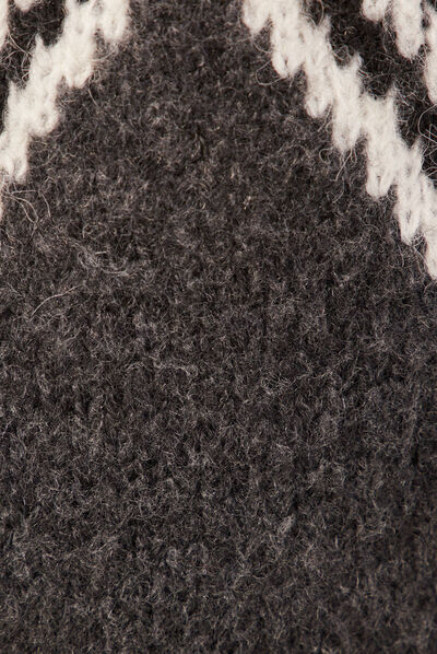 Pull manches longues col rond gris foncé femme