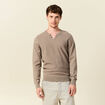 Pull manches longues vert kaki homme