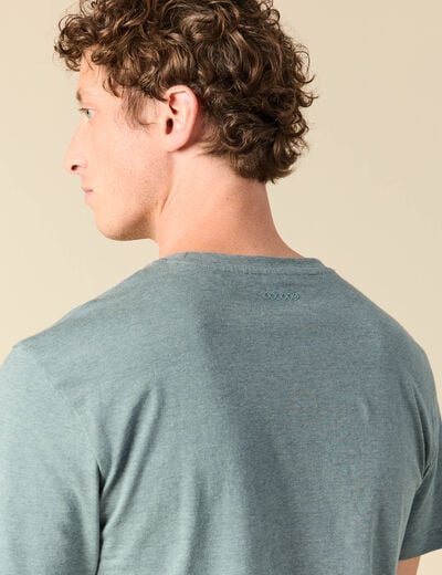 T-shirt cintr&eacute; col rond manches courtes vert fonc&eacute; homme