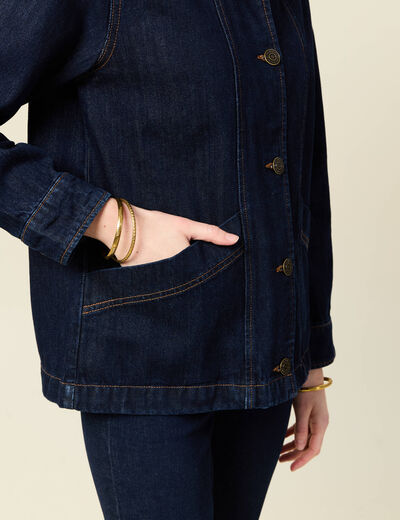 Blouson surchemise en jean denim brut femme