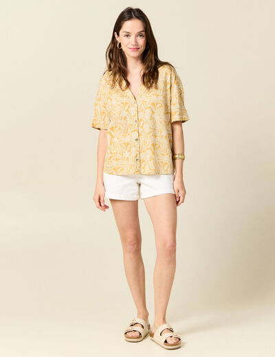 Chemise éco-responsable jaune femme