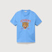 T-shirt droit col rond manches courtes bleu clair femme