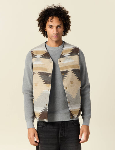 Blouson sans manche réversible beige homme